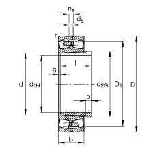 {ĝLS 239/560-B-K-MB + AH39/560,  DIN 635-2 ˜ʵҪߴ, F׺ж